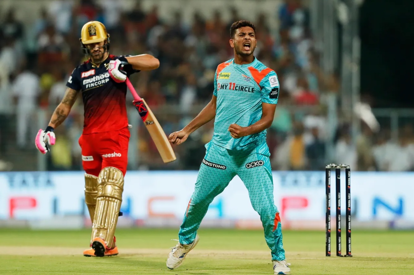 Faf du Plessis falls for golden duck vs LSG in Eliminator.