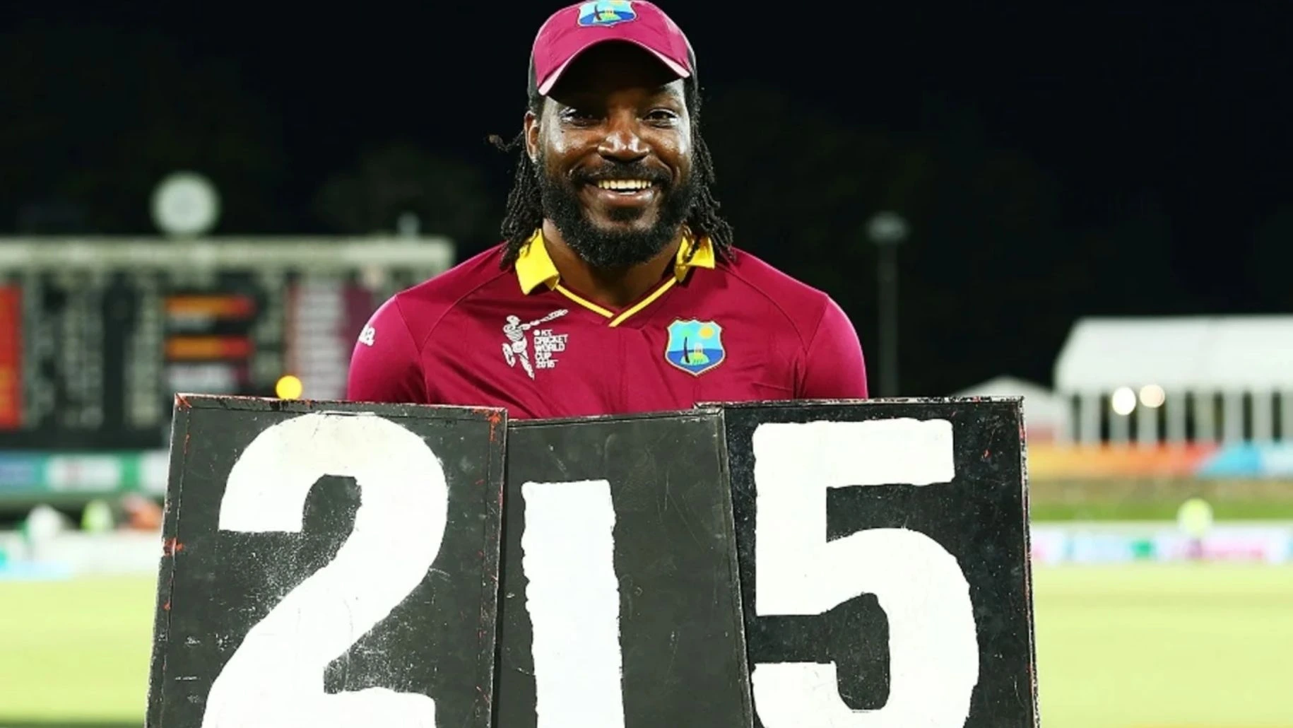 Chris Gayle blasts first World Cup double century on 24 February 2015.