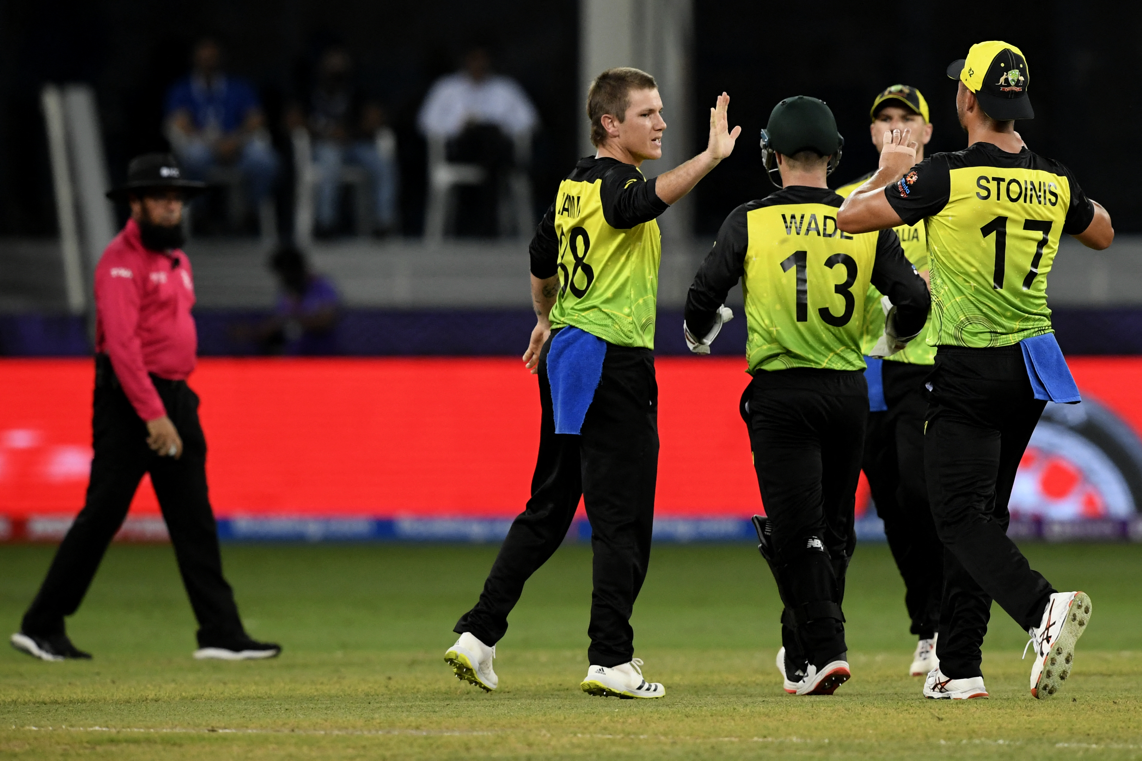 Adam Zampa returned 2/12 from four overs to set up Australia's dominant seven-wicket win