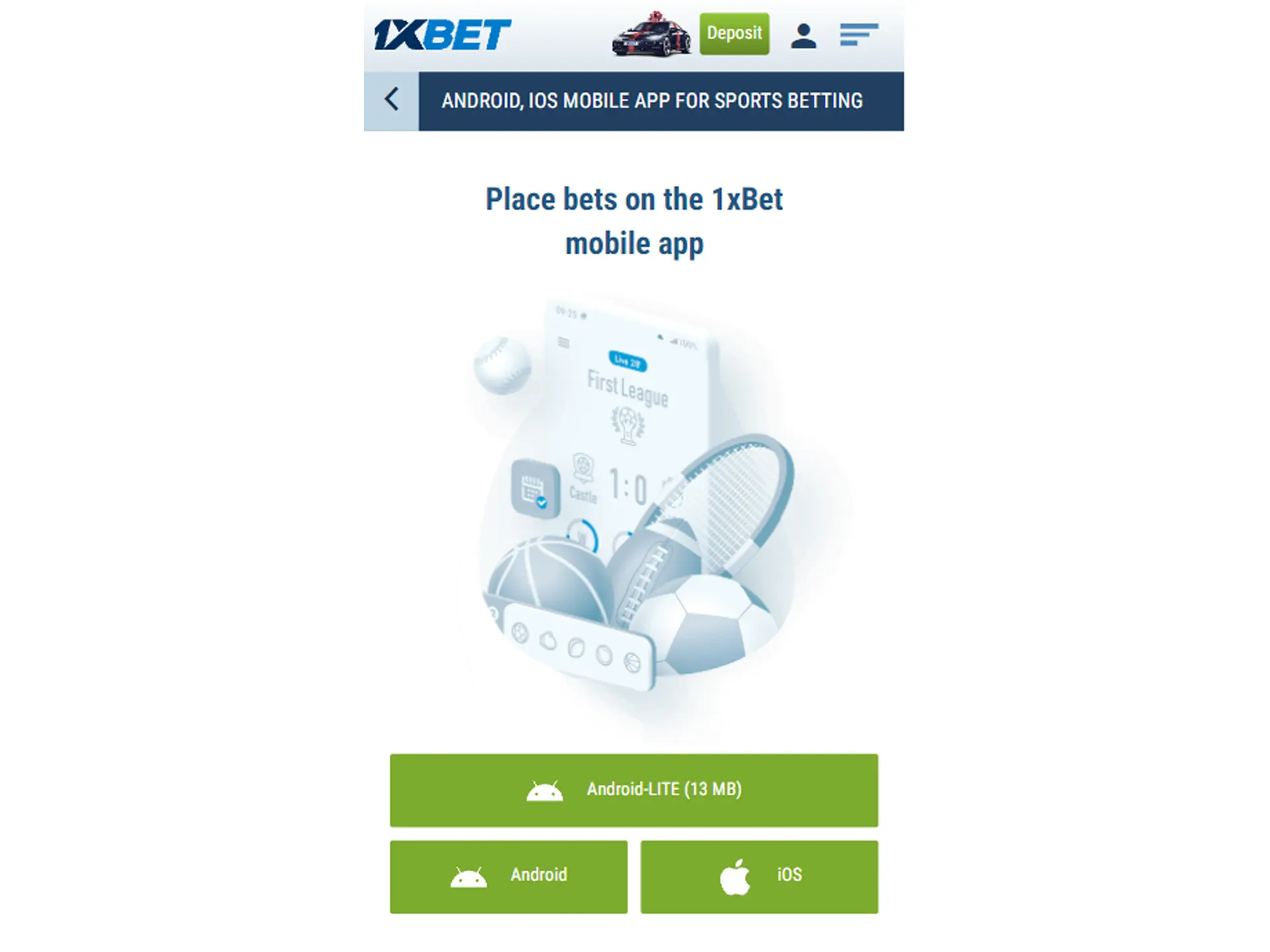 Find the Android icon and click on it.