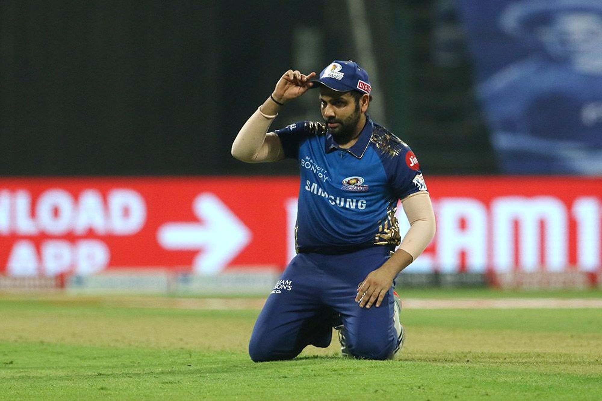 Rohit Sharma during the opening game of the 2020 IPL