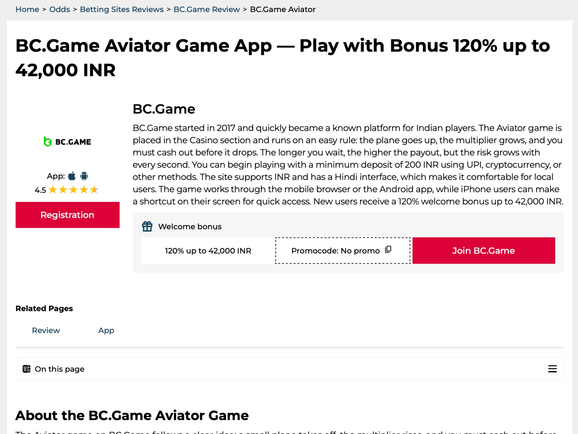 Visit the official BC.Game website using our link.