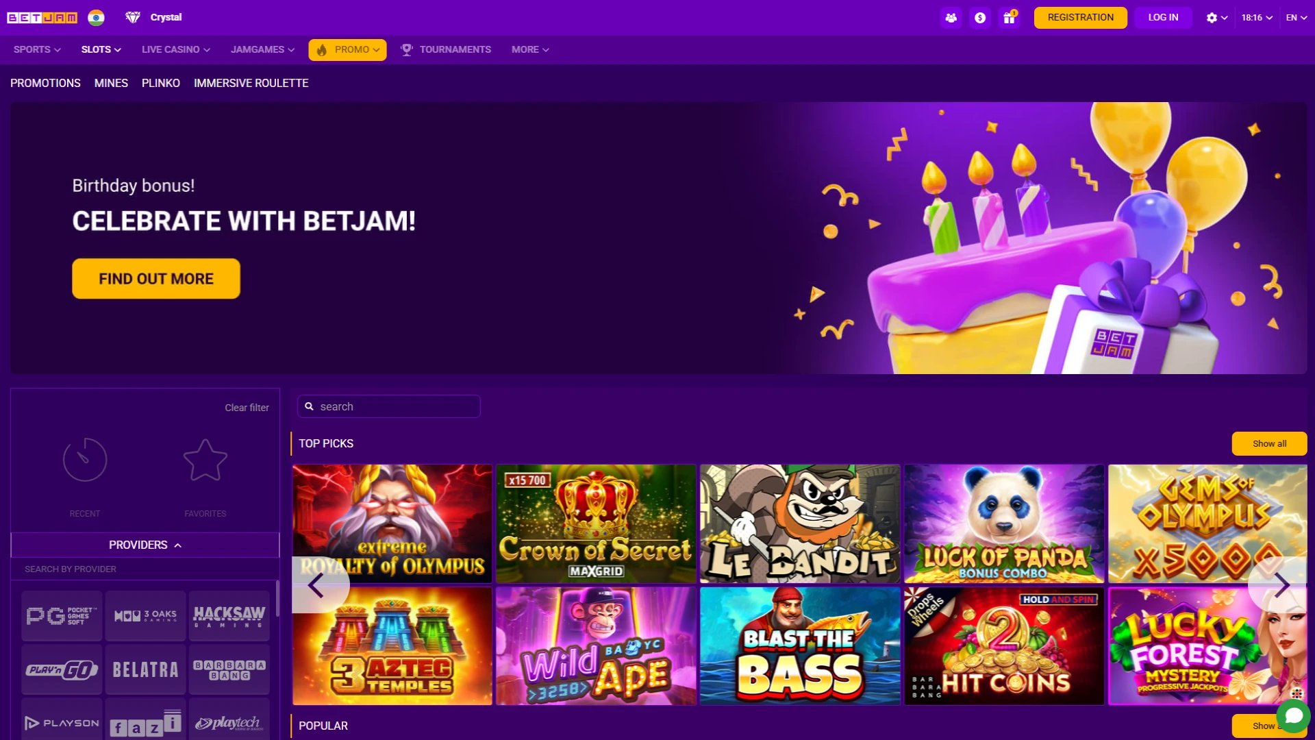 Betjam website interface