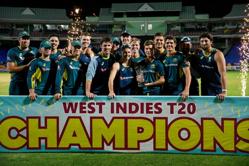 WI vs AUS | Destructive middle-order powers Australia to 5-0 whitewash in T20I series