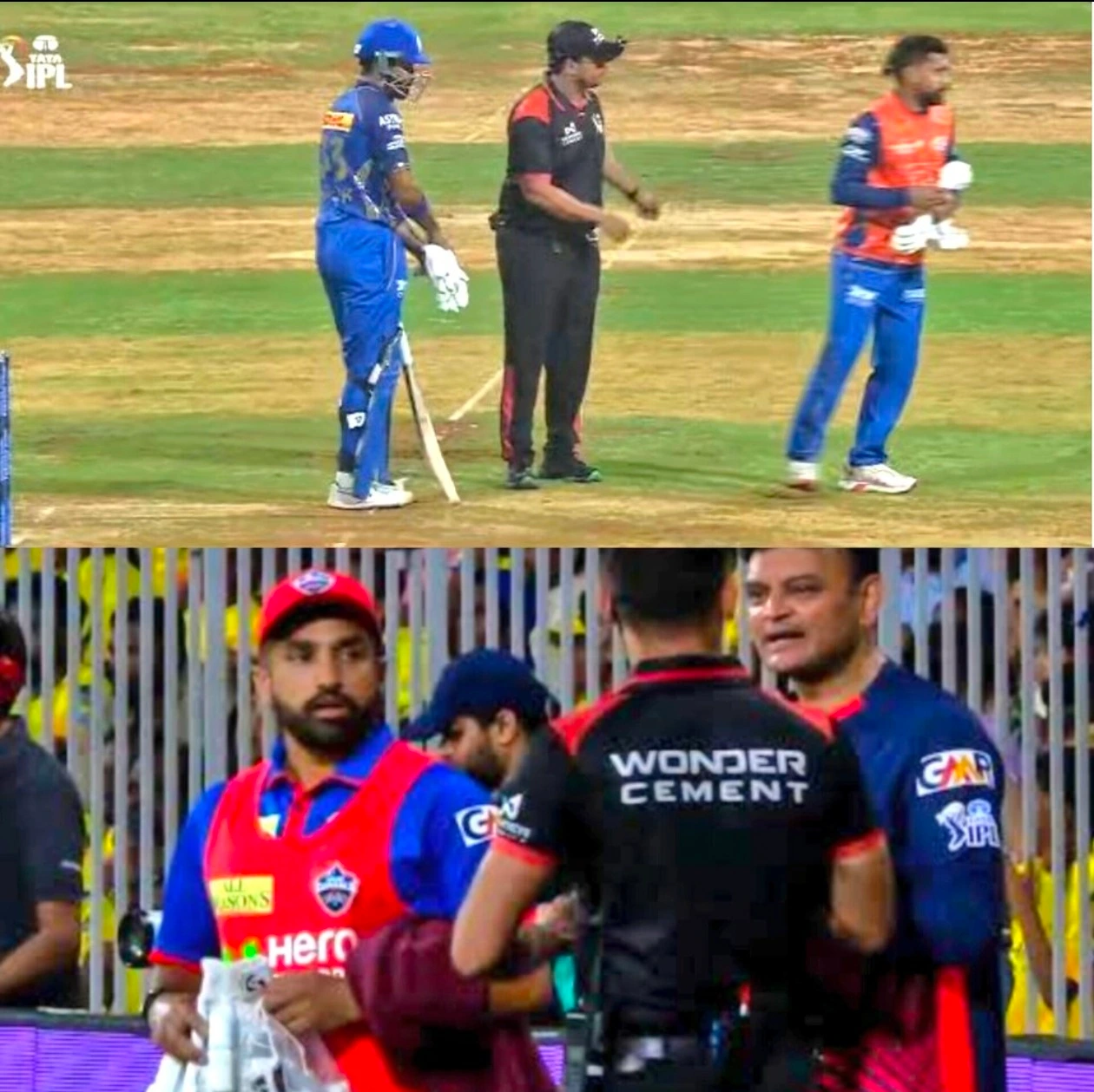 Hardik Pandya is changing gloves twice in an over.