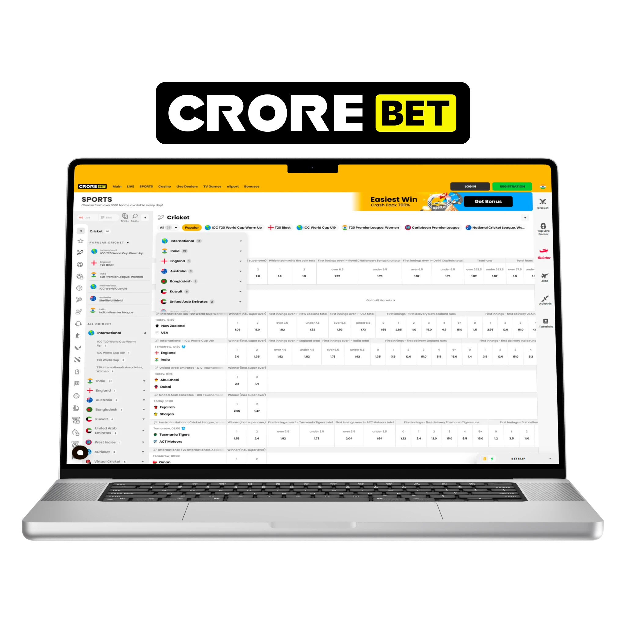 Crorebet - Legal Bookmaker With a Strong India Focus.