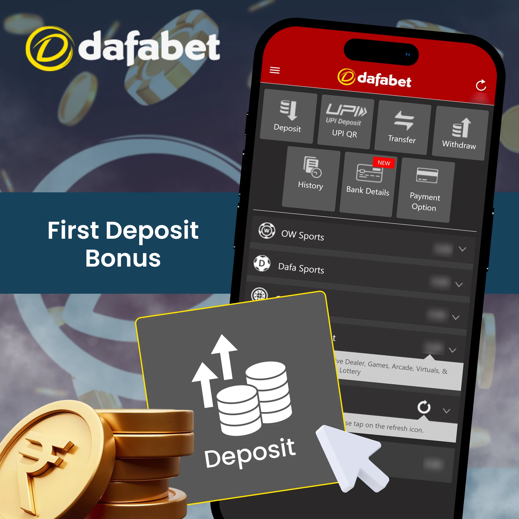 First deposit bonus on Dafabet.
