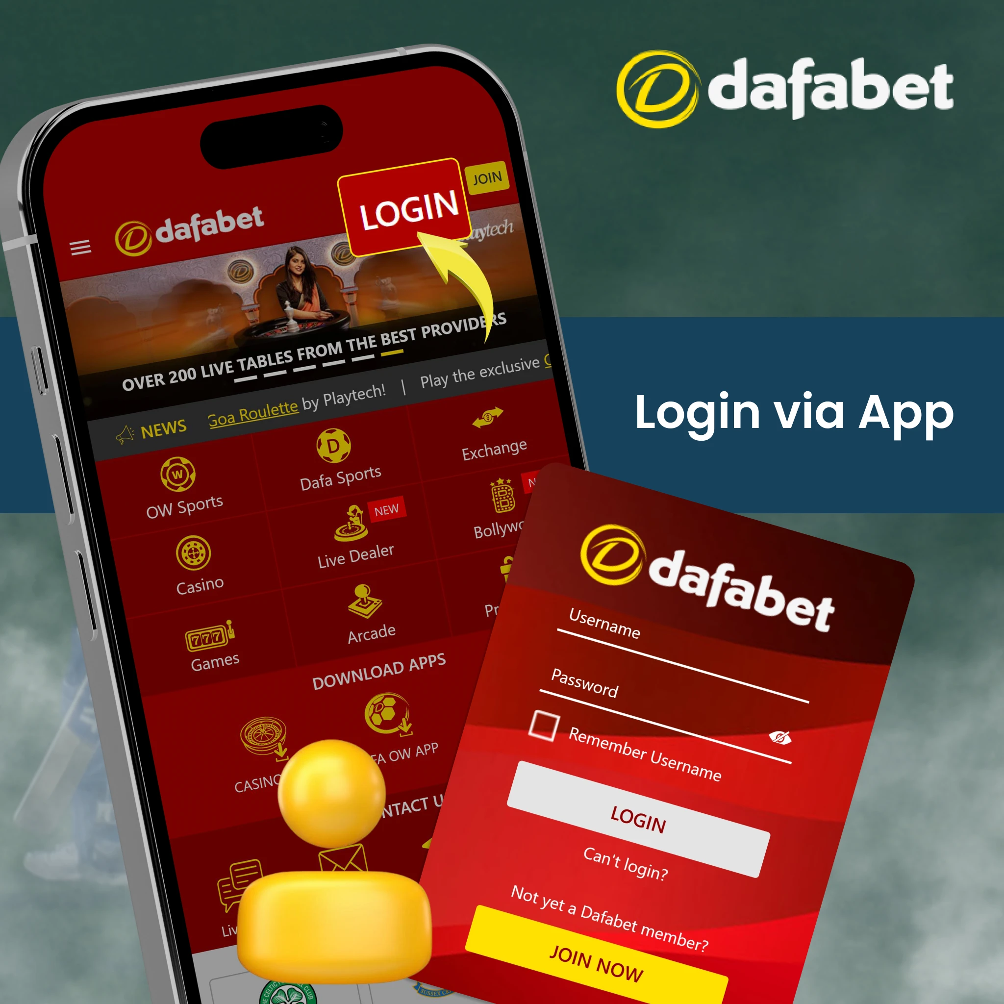 How to login via app.