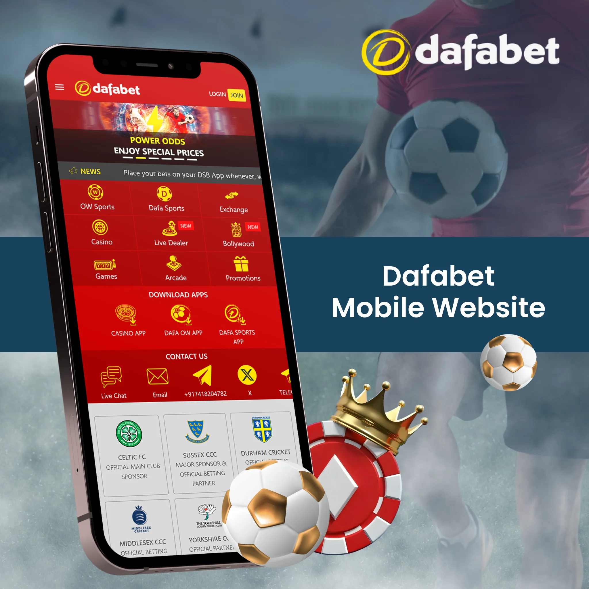 Dafabet mobile website.