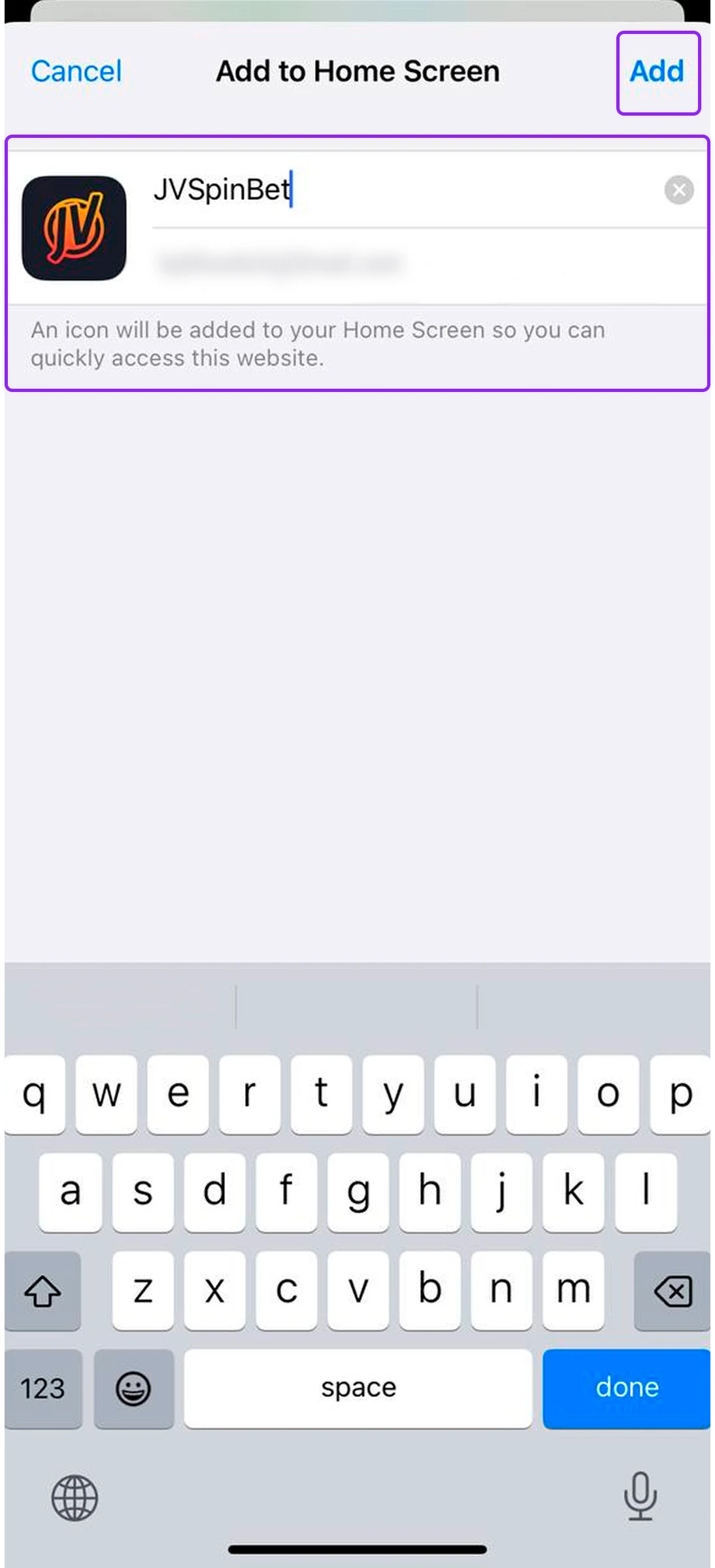 Choose the name of the PWA application and press the “Add” button.