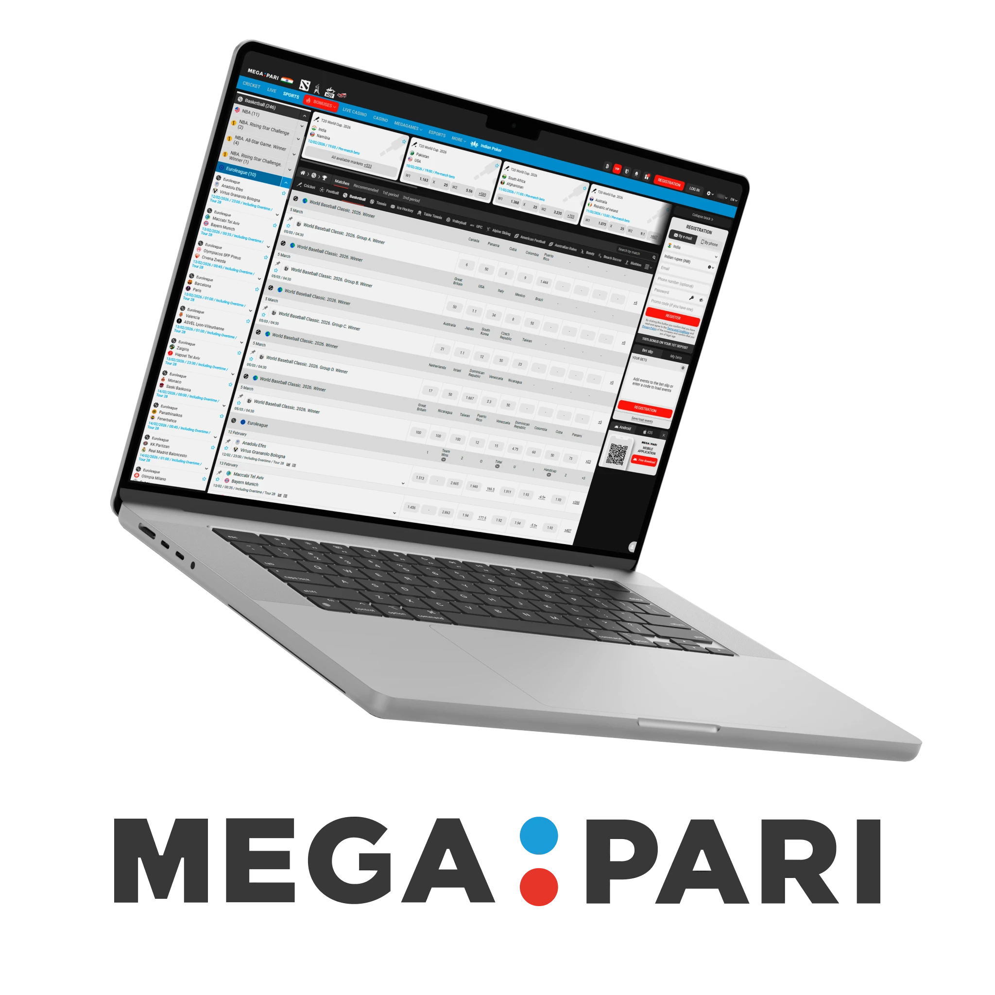  MegaPari is a top betting site featuring a solid welcome bonus and an extensive lineup of basketball matches.
