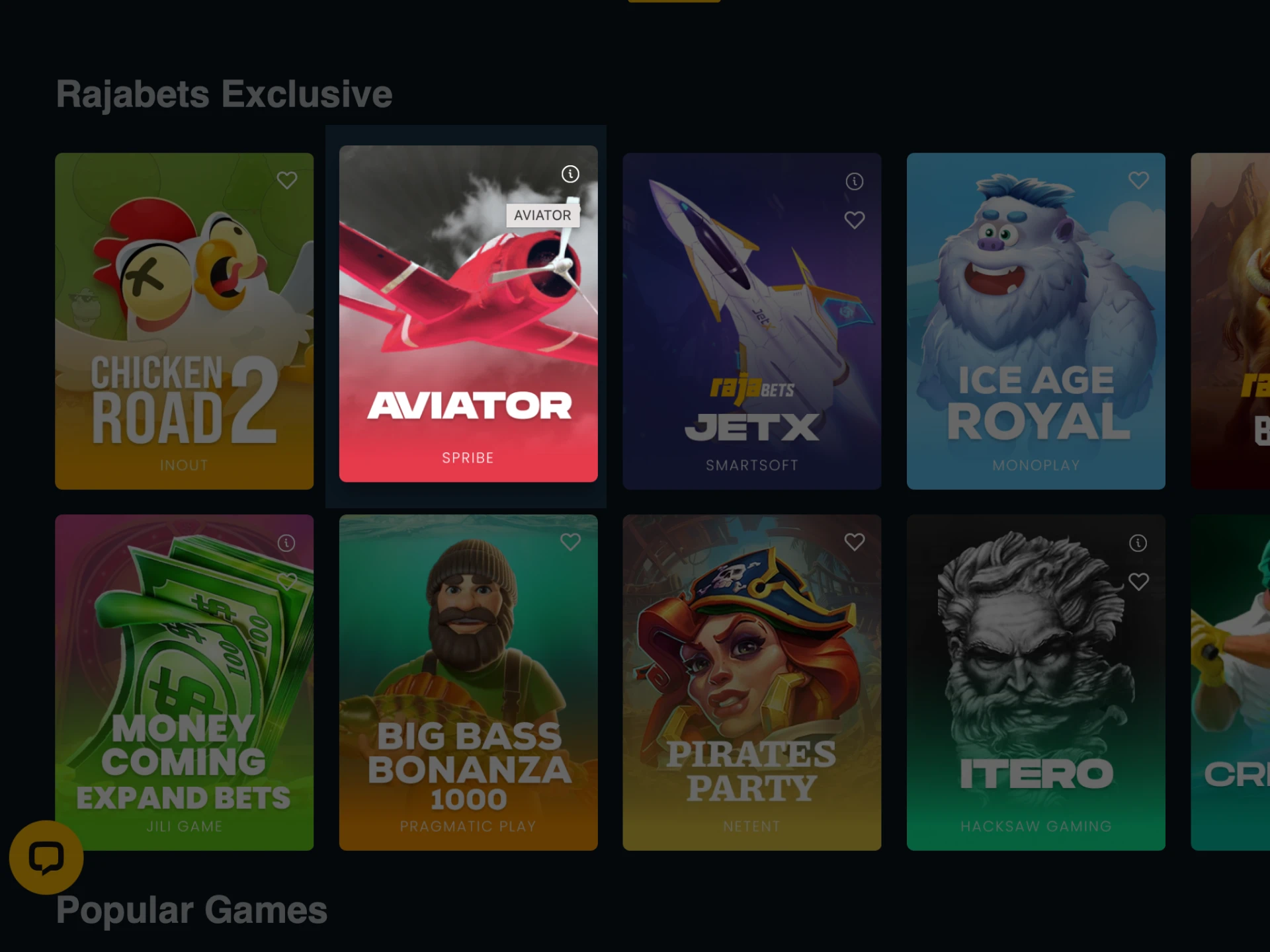 Navigate to the Aviator game from the casino lobby.