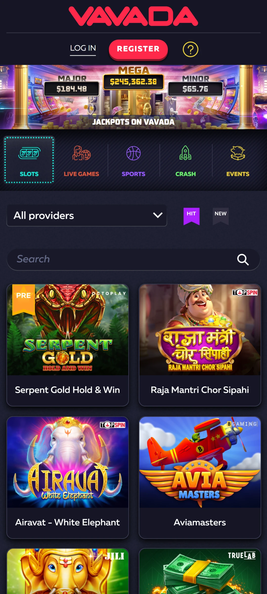 Vavada online casino - mobile version