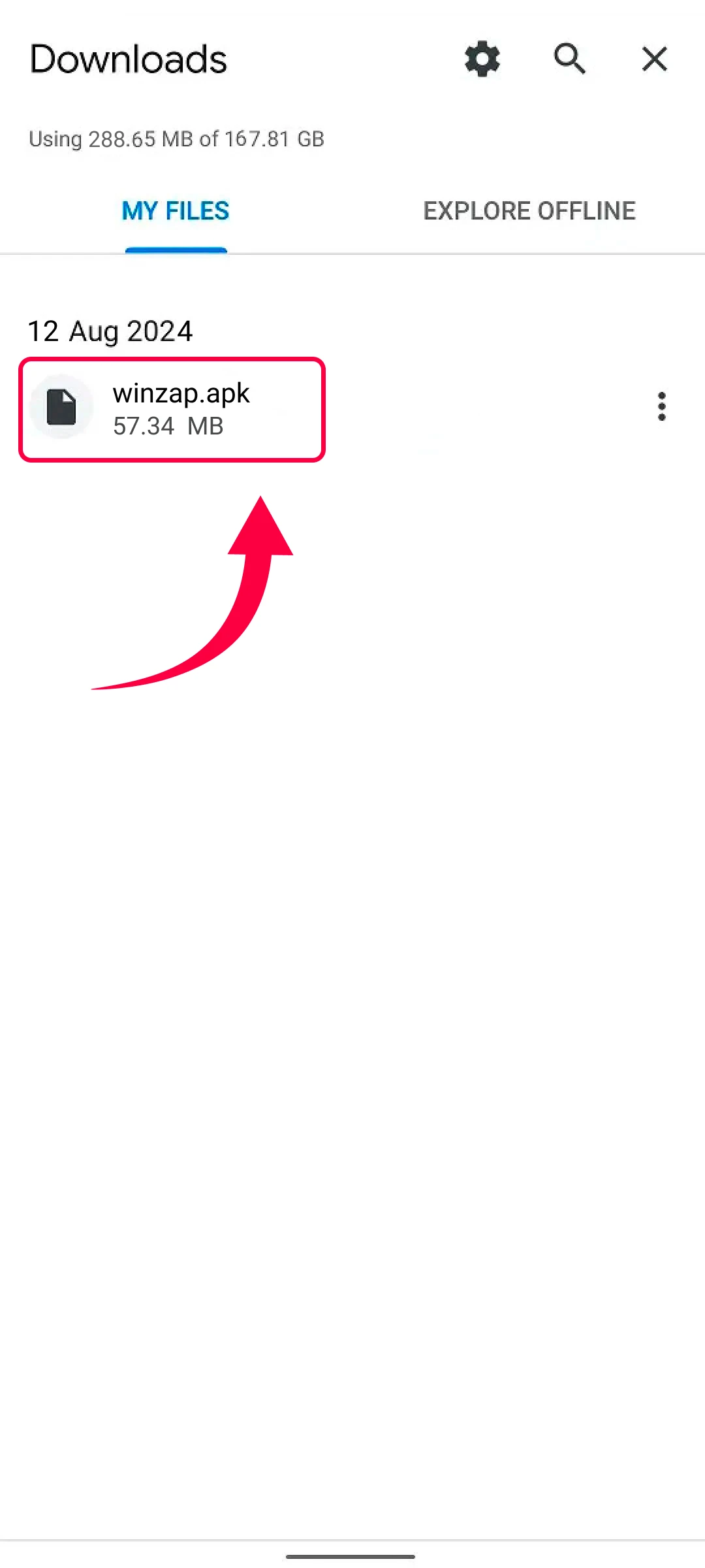 Locate the APK file in your phone’s file manager.