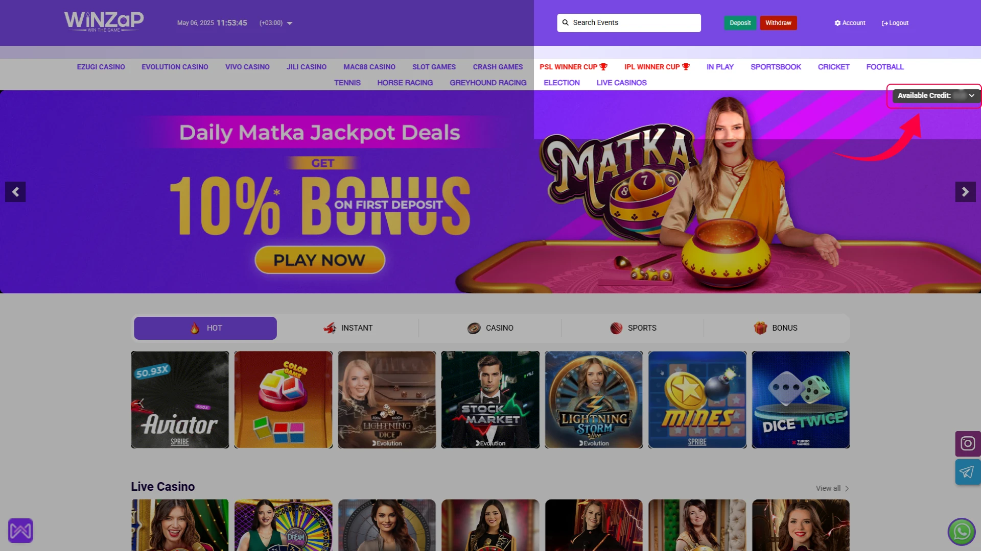 The account balance will update once the payment is done.